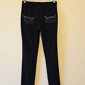 JOSEPH RIBKOFF high waist embellish pocket leggings in black M